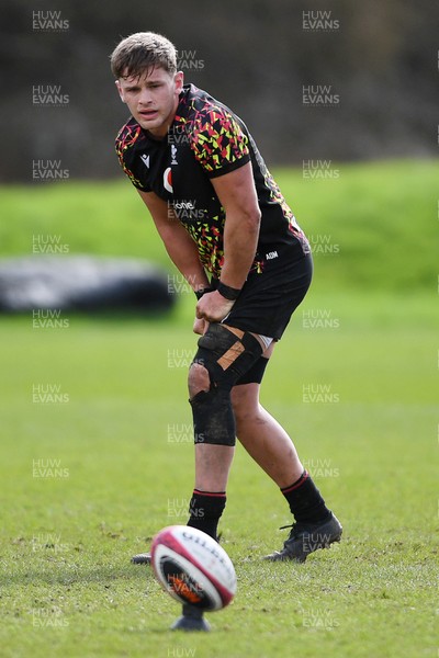 110326 - Wales Rugby Training - Alex Mann during training ahead of the upcoming Six Nations match against Italy