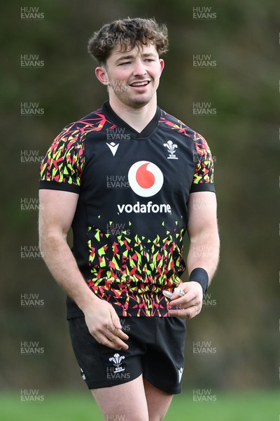 110326 - Wales Rugby Training - Dan Edwards during training ahead of the upcoming Six Nations match against Italy