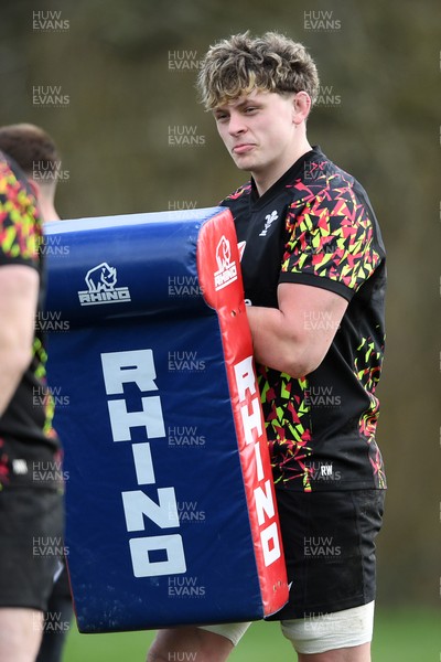 110326 - Wales Rugby Training - Ryan Woodman during training ahead of the upcoming Six Nations match against Italy