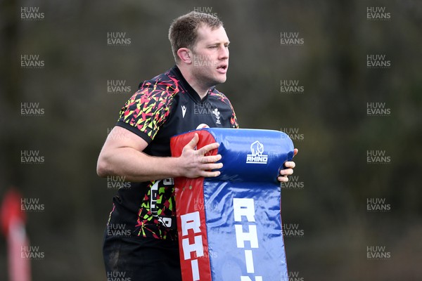 110326 - Wales Rugby Training - Ben Carter during training ahead of the upcoming Six Nations match against Italy