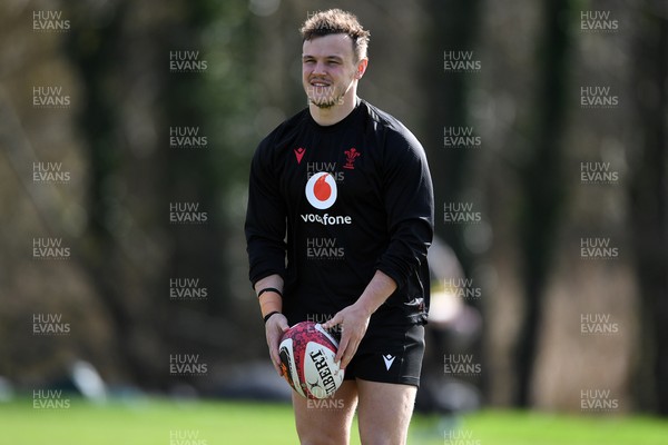 110326 - Wales Rugby Training - Jarrod Evans during training ahead of the upcoming Six Nations match against Italy