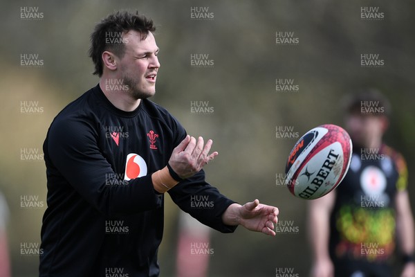 110326 - Wales Rugby Training - Jarrod Evans during training ahead of the upcoming Six Nations match against Italy