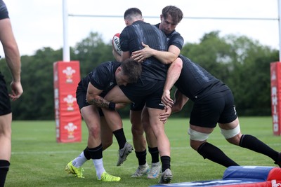 110625 - Wales Rugby Training - Joe Roberts and Tom Rogers during training