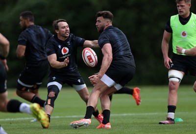 110625 - Wales Rugby Training - Rhodri Williams and Johnny Williams during training