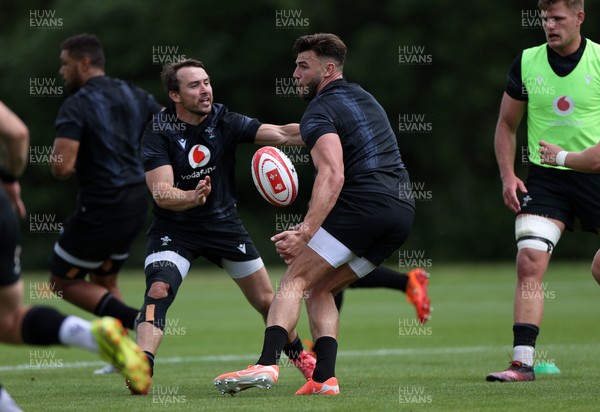 110625 - Wales Rugby Training - Rhodri Williams and Johnny Williams during training