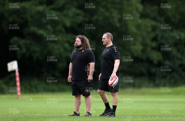 110625 - Wales Rugby Training - Adam Jones, Scrum Coach and Gethin Jenkins, Defence Coach during training