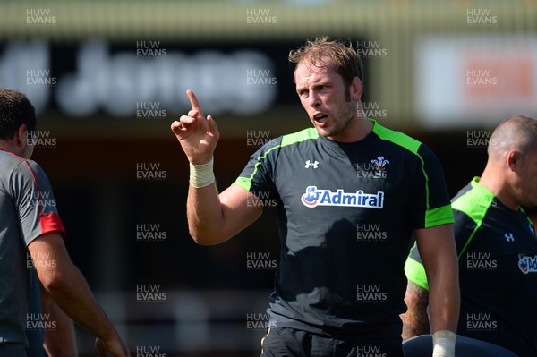 110815 - Wales Rugby Open Training Session -Alun Wyn Jones during an open training session