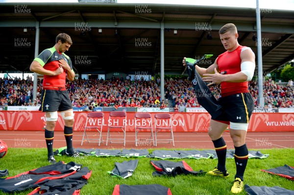 110815 - Wales Rugby Open Training Session -Luke Charteris and Scott Williams during an open training session