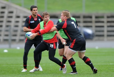 11.10.11 - Wales Rugby Training - Leigh Halfpenny during training. 