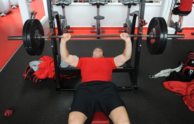 11.10.11 - Wales Rugby Training - Scott Williams during a gym session. 