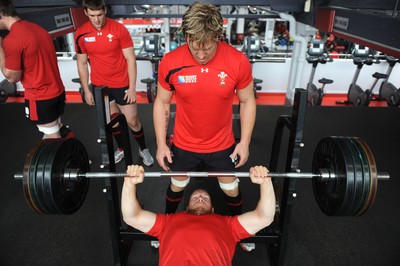 11.10.11 - Wales Rugby Training - Gethin Jenkins during a gym session. 