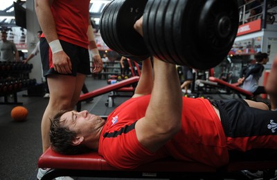 11.10.11 - Wales Rugby Training - Ryan Jones during a gym session. 