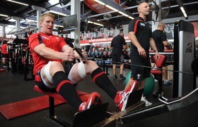 11.10.11 - Wales Rugby Training - Bradley Davies during a gym session. 