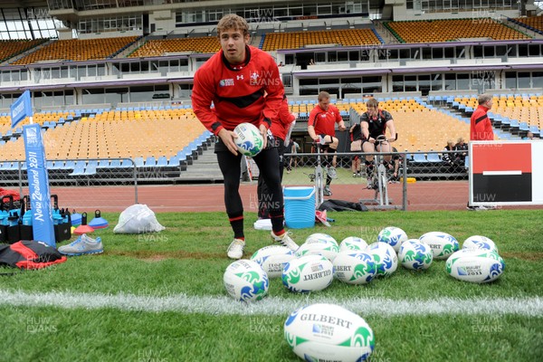 11.10.11 - Wales Rugby Training - Leigh Halfpenny during training. 