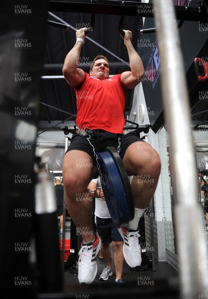 11.10.11 - Wales Rugby Training - George North during a gym session. 
