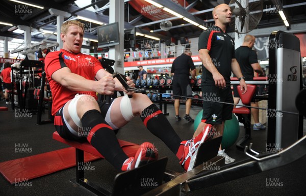 11.10.11 - Wales Rugby Training - Bradley Davies during a gym session. 