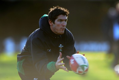 11.11.08 - Wales Rugby Training - James Hook in action during training. 