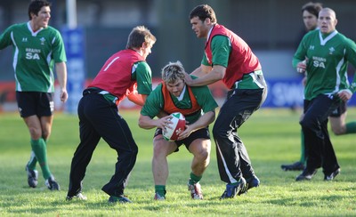 11.11.08 - Wales Rugby Training - Richard Hibbard in action during training. 