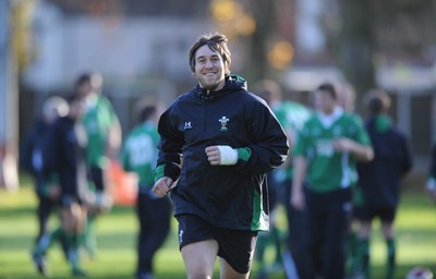 11.11.08 - Wales Rugby Training - Ryan Jones smiles during training 