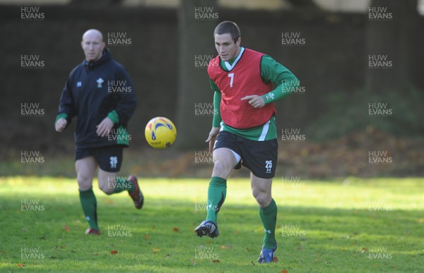 11.11.08 - Wales Rugby Training - Andrew Bishop in action during training. 