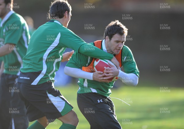 11.11.08 - Wales Rugby Training - Mark Jones in action during training. 