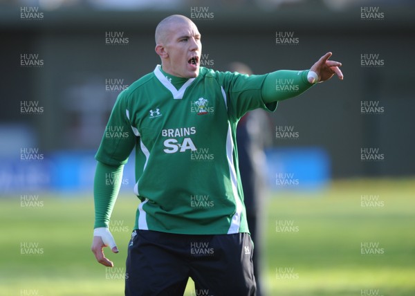 11.11.08 - Wales Rugby Training - John Yapp in action during training. 