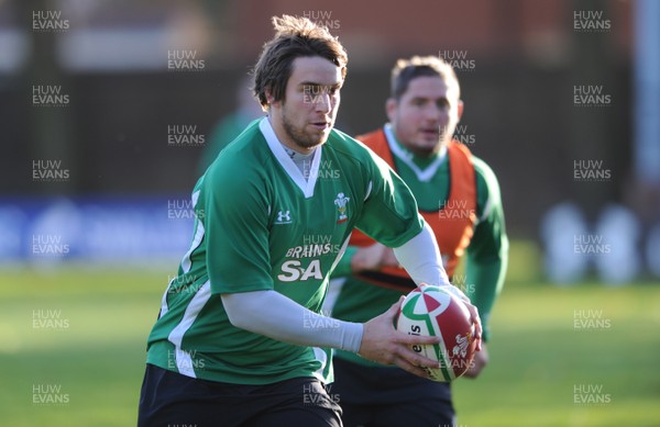 11.11.08 - Wales Rugby Training - Ryan Jones in action during training. 