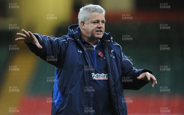 11.11.10 - Wales Rugby Training - Head coach Warren Gatland during training. 
