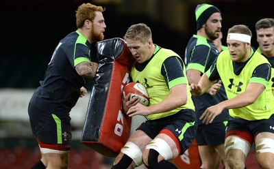 111114 - Wales Rugby Training -Bradley Davies during training