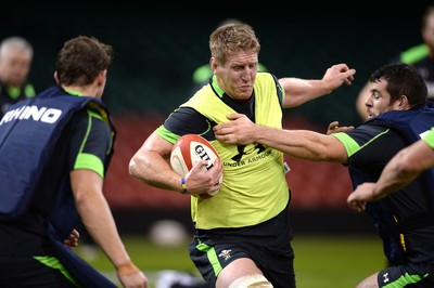 111114 - Wales Rugby Training -Bradley Davies during training