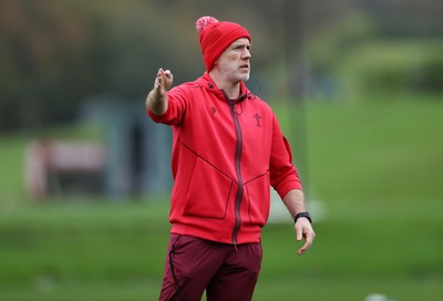 111125 - Wales Rugby Training in the week leading up to their Quilter Nations Series game against Japan - Steve Tandy, Head Coach during training