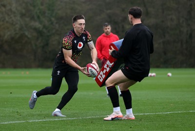 111125 - Wales Rugby Training in the week leading up to their Quilter Nations Series game against Japan - Josh Adams during training