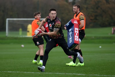 111125 - Wales Rugby Training in the week leading up to their Quilter Nations Series game against Japan - Josh Adams during training