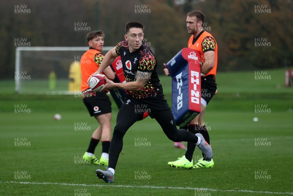 111125 - Wales Rugby Training in the week leading up to their Quilter Nations Series game against Japan - Josh Adams during training