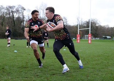 120226 - Wales Rugby Training - Josh Adams during training