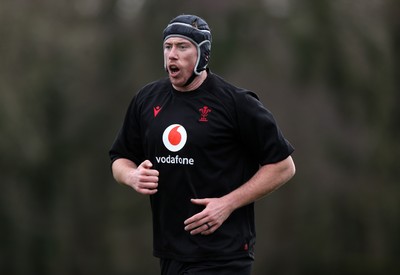 120226 - Wales Rugby Training - Adam Beard during training