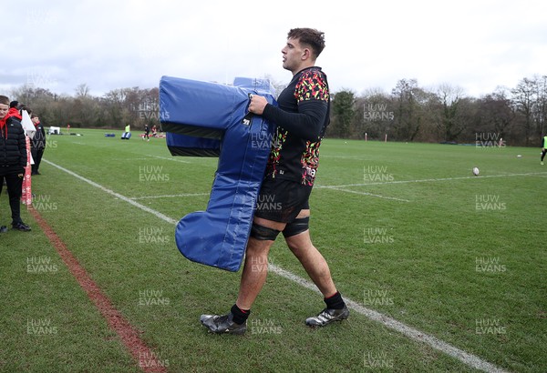 120226 - Wales Rugby Training - Dafydd Jenkins during training