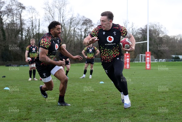 120226 - Wales Rugby Training - Josh Adams during training