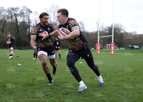 120226 - Wales Rugby Training - Josh Adams during training