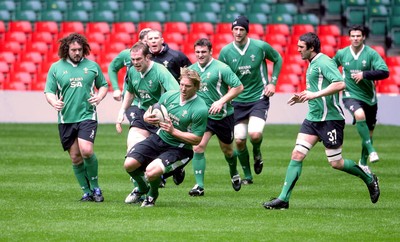 12.03.09 Wales rugby training... Andy Powell during the last training session before the team left for Italy. 