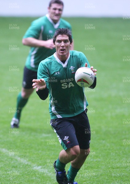 12.03.09 Wales rugby training... James Hook during the last training session before the team left for Italy. 