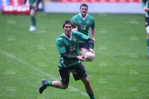 12.03.09 Wales rugby training... James Hook during the last training session before the team left for Italy. 