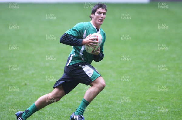 12.03.09 Wales rugby training... James Hook during the last training session before the team left for Italy. 