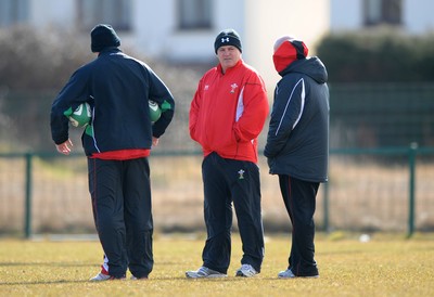 12.03.10 - Wales Rugby Training - Wales head coach Warren Gatland during training. 