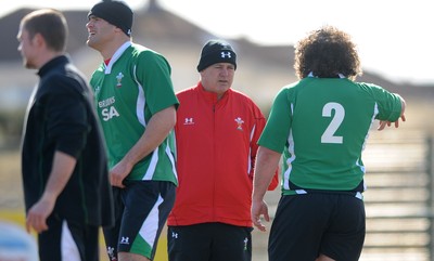 12.03.10 - Wales Rugby Training - Wales head coach Warren Gatland during training. 