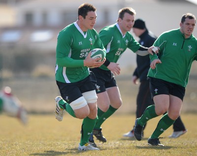 12.03.10 - Wales Rugby Training - Gareth Delve during training. 