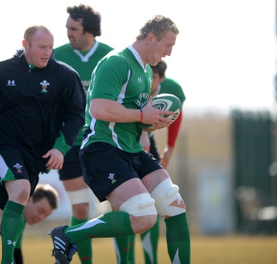 12.03.10 - Wales Rugby Training - Bradley Davies during training. 