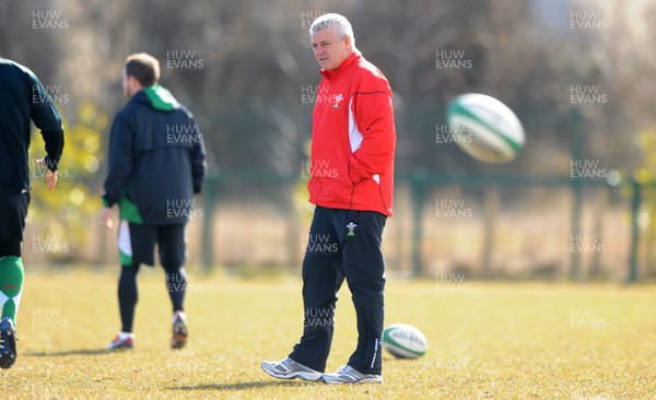 12.03.10 - Wales Rugby Training - Wales head coach Warren Gatland during training. 