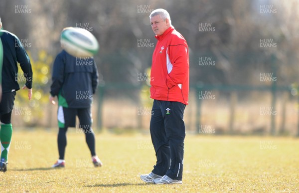 12.03.10 - Wales Rugby Training - Wales head coach Warren Gatland during training. 