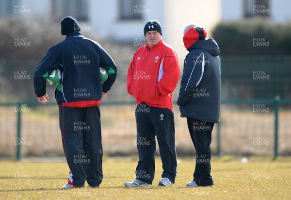 12.03.10 - Wales Rugby Training - Wales head coach Warren Gatland during training. 